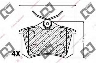 DJ PARTS bp1190 -  Комплект тормозных колодок, дисковый тормоз